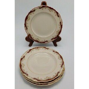 Set of 4 Syracuse China Federal Shape Radcliffe Pattern 8" Salad Plates